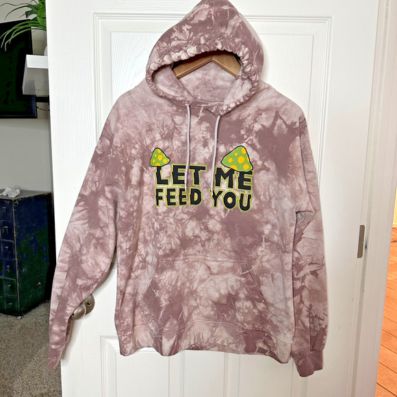 a**holes let me feed you tie dye hoodie graphic mushroom art size medium - Picture 1 of 5